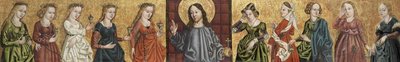 Salvator Mundi between the Wise and Foolish Virgins by Unbekannt Unbekannt